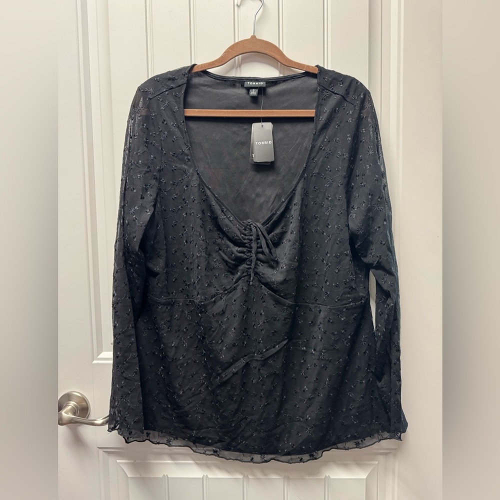 Torrid Black Ruched Blouse